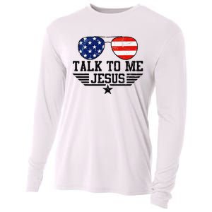 Talk To me Jesus Glasses Usa Flag Cooling Performance Long Sleeve Crew