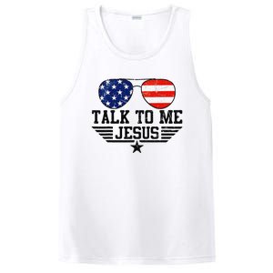 Talk To me Jesus Glasses Usa Flag PosiCharge Competitor Tank