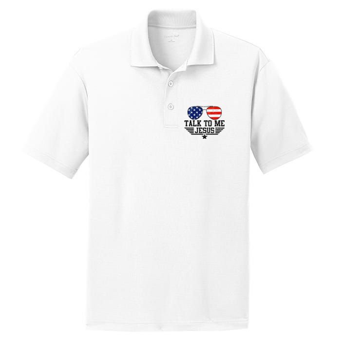 Talk To me Jesus Glasses Usa Flag PosiCharge RacerMesh Polo