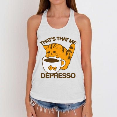 ThatS That Me Depresso Women's Knotted Racerback Tank