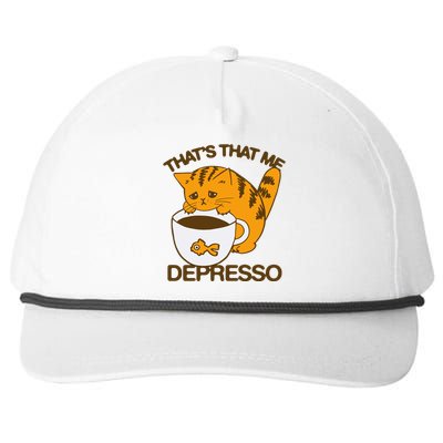 ThatS That Me Depresso Snapback Five-Panel Rope Hat