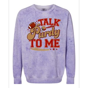 Talk Purdy To Me Football Purty Sports Fan Colorblast Crewneck Sweatshirt