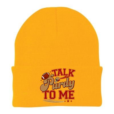 Talk Purdy To Me Football Purty Sports Fan Knit Cap Winter Beanie