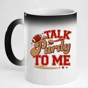 Talk Purdy To Me Football Purty Sports Fan 11oz Black Color Changing Mug