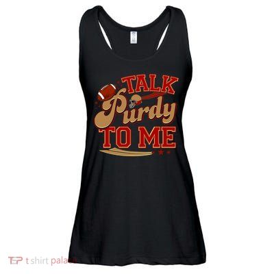 Talk Purdy To Me Football Purty Sports Fan Ladies Essential Flowy Tank