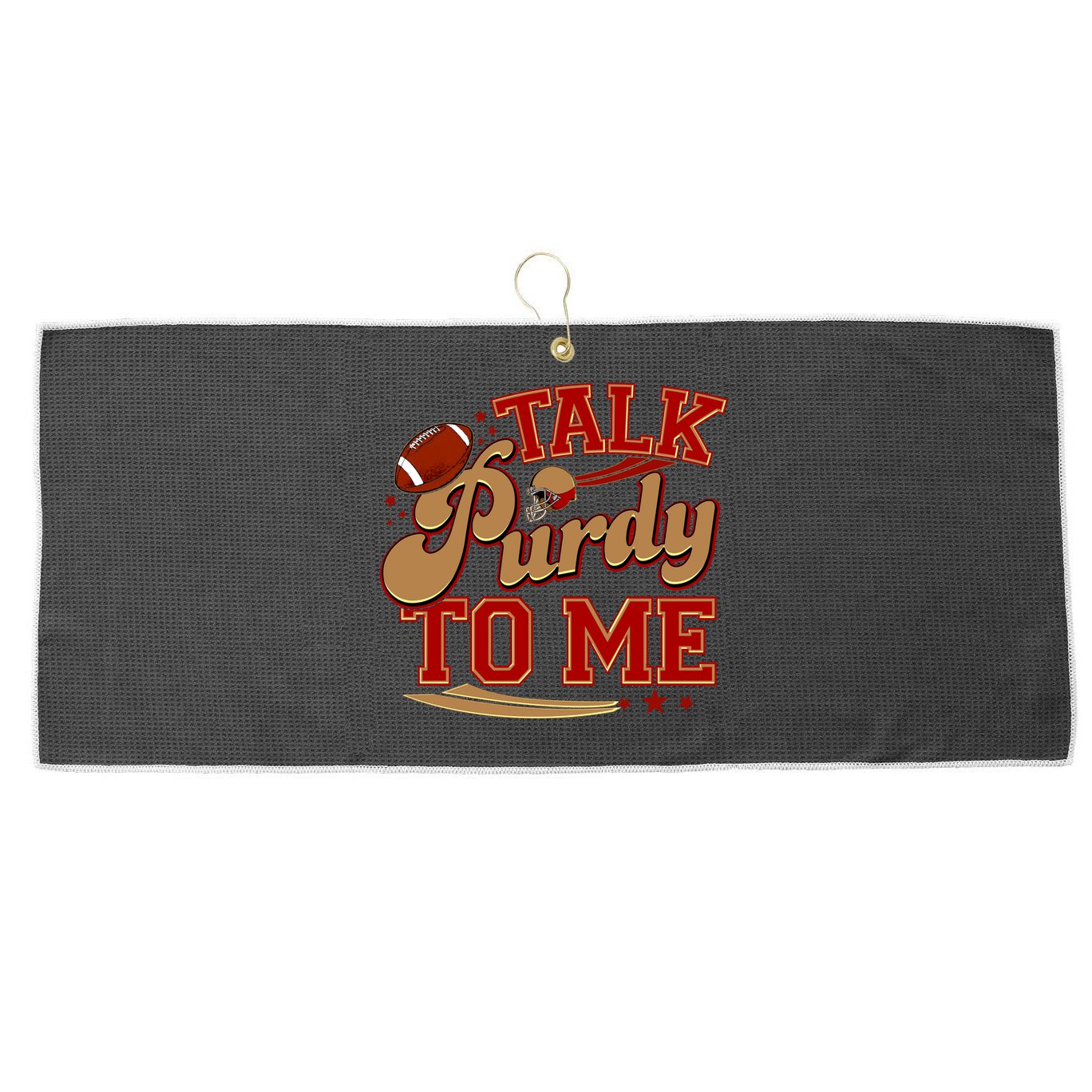 Talk Purdy To Me Football Purty Sports Fan Large Microfiber Waffle Golf Towel