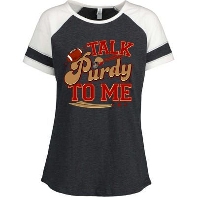 Talk Purdy To Me Football Purty Sports Fan Enza Ladies Jersey Colorblock Tee