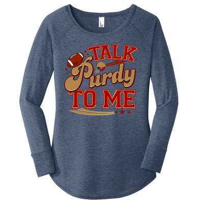 Talk Purdy To Me Football Purty Sports Fan Women's Perfect Tri Tunic Long Sleeve Shirt