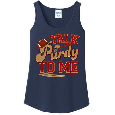 Talk Purdy To Me Football Purty Sports Fan Ladies Essential Tank