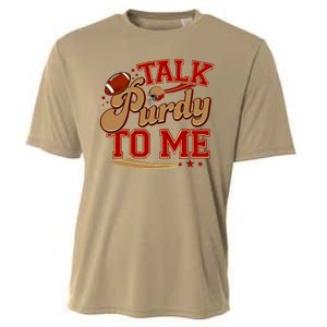 Talk Purdy To Me Football Purty Sports Fan Cooling Performance Crew T-Shirt