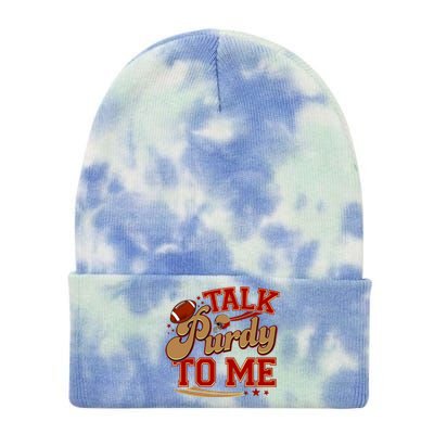 Talk Purdy To Me Football Purty Sports Fan Tie Dye 12in Knit Beanie