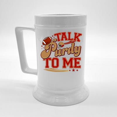 Talk Purdy To Me Football Purty Sports Fan Beer Stein