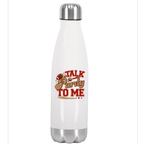 Talk Purdy To Me Football Purty Sports Fan Stainless Steel Insulated Water Bottle