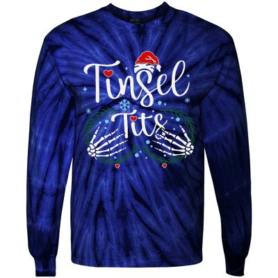 Tinsel Tits Matching Jingle Balls Christmas Funny Couples Tie-Dye Long Sleeve Shirt