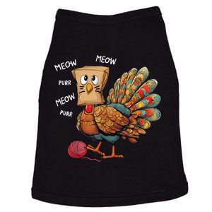 Thanksgiving Turkey Meow IM A Cat Funny Thanksgiving Doggie Tank