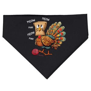 Thanksgiving Turkey Meow IM A Cat Funny Thanksgiving USA-Made Doggie Bandana