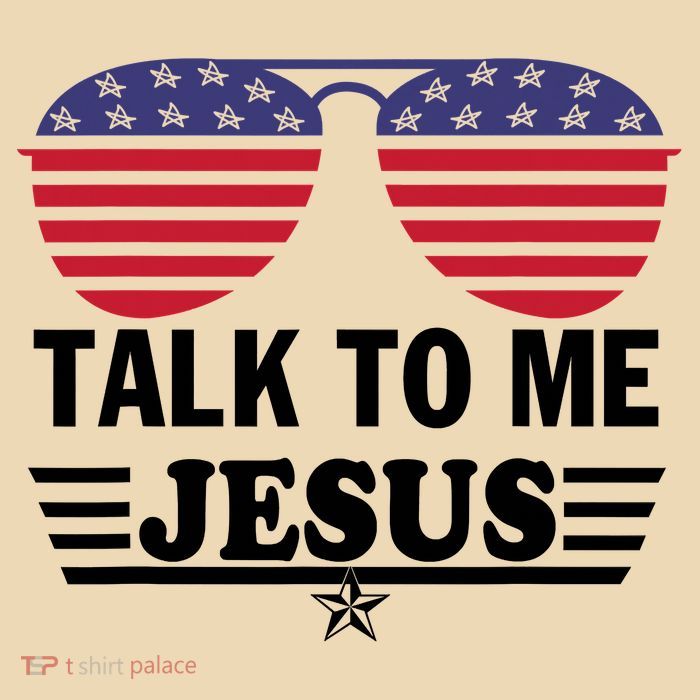 Talk To Me Jesus Glasses US Flag Drawstring Bag