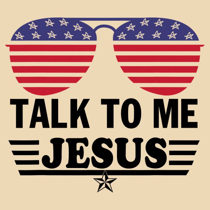 Talk To Me Jesus Glasses US Flag Zip Tote Bag