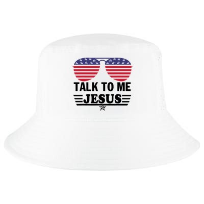 Talk To Me Jesus Glasses US Flag Cool Comfort Performance Bucket Hat