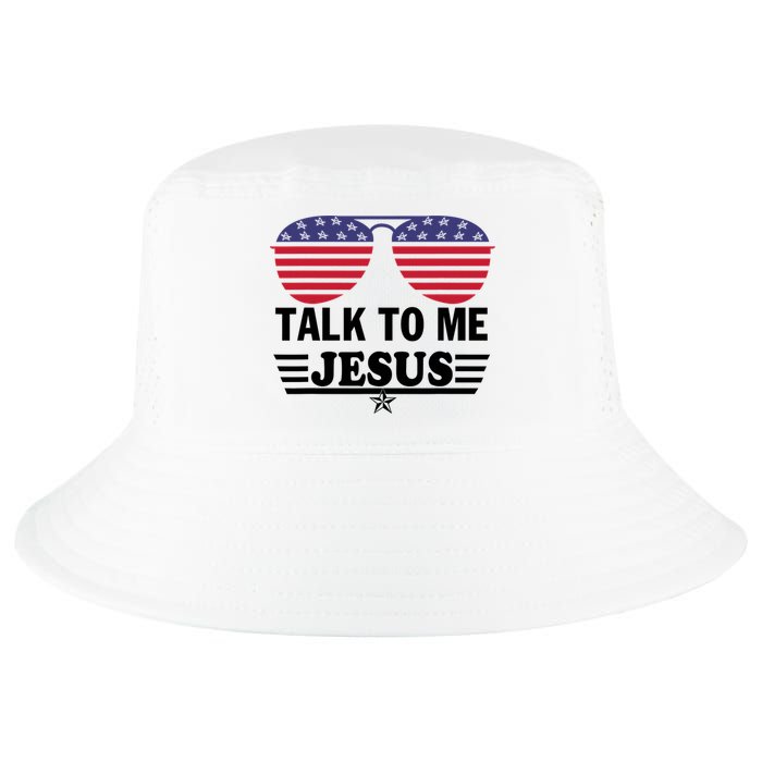 Talk To Me Jesus Glasses US Flag Cool Comfort Performance Bucket Hat