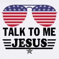 Talk To Me Jesus Glasses US Flag Cool Comfort Performance Bucket Hat
