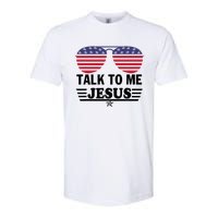 Talk To Me Jesus Glasses US Flag Softstyle CVC T-Shirt