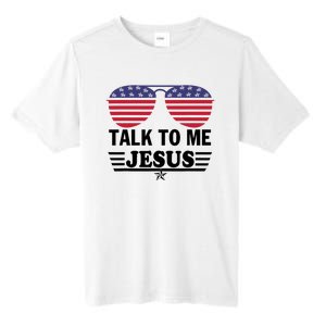 Talk To Me Jesus Glasses US Flag Tall Fusion ChromaSoft Performance T-Shirt