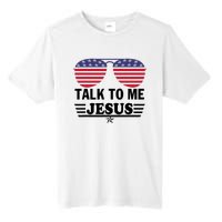 Talk To Me Jesus Glasses US Flag Tall Fusion ChromaSoft Performance T-Shirt