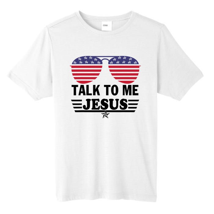 Talk To Me Jesus Glasses US Flag Tall Fusion ChromaSoft Performance T-Shirt