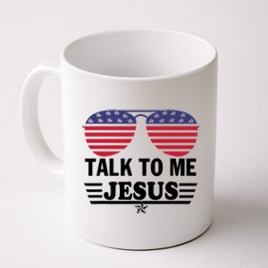 Talk To Me Jesus Glasses US Flag Coffee Mug