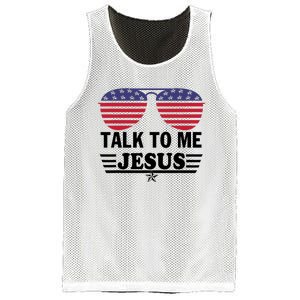 Talk To Me Jesus Glasses US Flag Mesh Reversible Basketball Jersey Tank