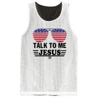 Talk To Me Jesus Glasses US Flag Mesh Reversible Basketball Jersey Tank