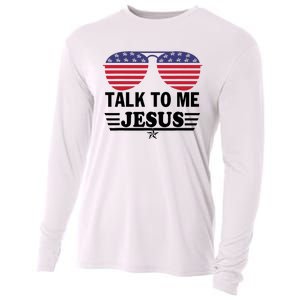 Talk To Me Jesus Glasses US Flag Cooling Performance Long Sleeve Crew