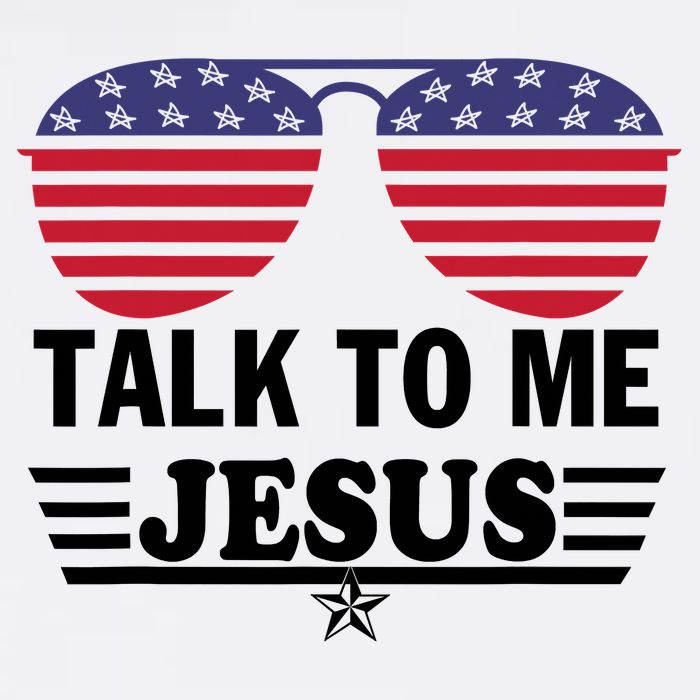Talk To Me Jesus Glasses US Flag Poster