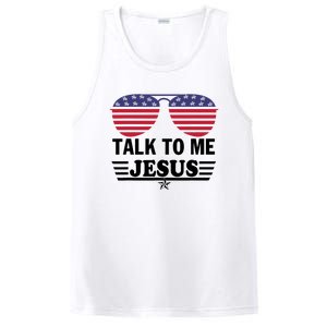 Talk To Me Jesus Glasses US Flag PosiCharge Competitor Tank