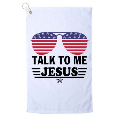 Talk To Me Jesus Glasses US Flag Golf Towel