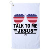 Talk To Me Jesus Glasses US Flag Golf Towel