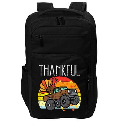 Thankful Turkey Monster Truck Retro Thanksgiving Impact Tech Backpack