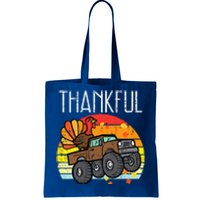 Thankful Turkey Monster Truck Retro Thanksgiving Tote Bag