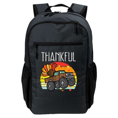 Thankful Turkey Monster Truck Retro Thanksgiving Daily Commute Backpack