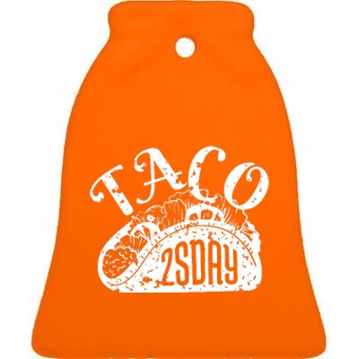 Taco Tuesday Mexican Ceramic Bell Ornament