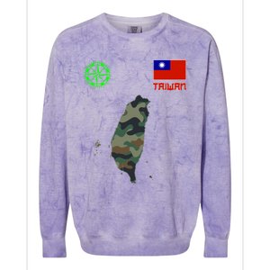 Taiwan Taiwan Map Taiwan Flag Flag Of Taiwan Gift Colorblast Crewneck Sweatshirt