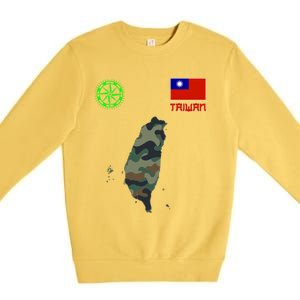 Taiwan Taiwan Map Taiwan Flag Flag Of Taiwan Gift Premium Crewneck Sweatshirt