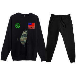 Taiwan Taiwan Map Taiwan Flag Flag Of Taiwan Gift Premium Crewneck Sweatsuit Set