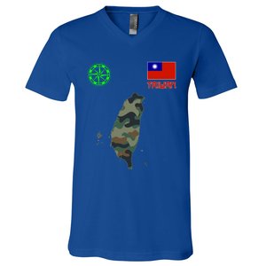 Taiwan Taiwan Map Taiwan Flag Flag Of Taiwan Gift V-Neck T-Shirt