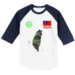 Taiwan Taiwan Map Taiwan Flag Flag Of Taiwan Gift Baseball Sleeve Shirt