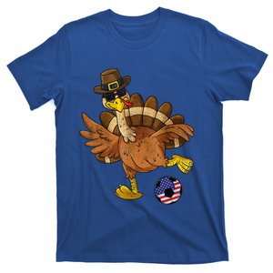 Thanksgiving Turkey Matching Family Fall Soccer Usa Flag Gift T-Shirt