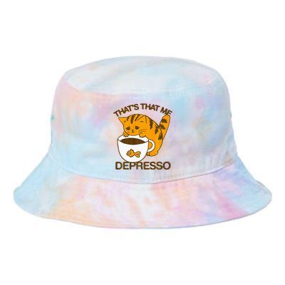 ThatS That Me Depresso Funny Cute Cat Coffee Tie Dye Newport Bucket Hat