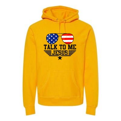 Talk To Me Jesus Glasses Usa Flag Christian Sunglasses Premium Hoodie