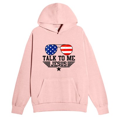 Talk To Me Jesus Glasses Usa Flag Christian Sunglasses Urban Pullover Hoodie